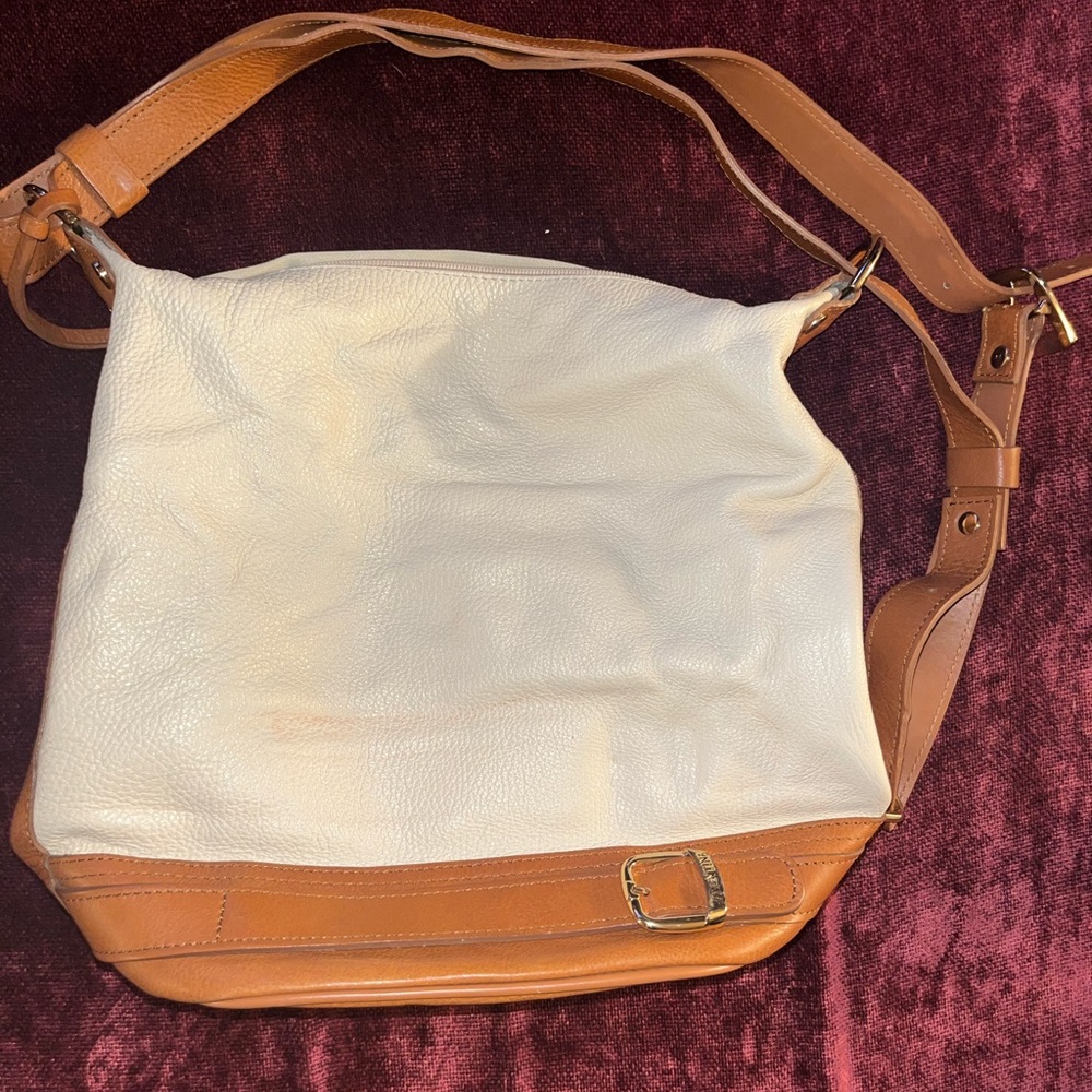 genuine white leather Valentina tote bag
